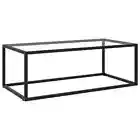 vidaXL Coffee Table Black with Tempered Glass 100x50x35 cm BMG