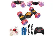 RC Gesture Sensor Stunt Car, EssentialPRO Rechargeable 4WD, Double Sided Deformable Rotating, Tumbling and 360 Spinning, Off Road High Speed Truck, Rollover Stunt and Wall Flip, All-Terrain Anti-Skid Wheels, Lights, Boys and Girls Birthday Gifts