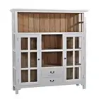 MET SOLID MAHOGANY WHITE/ANTIQUE FRENCH OAK KITCHEN CABINET CUPBOARD DISTRESSED