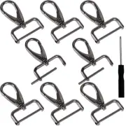 8 Pices Replacement D-Rings Swivel Snap Hooks Rotatable Push Gate Clip Lobster C