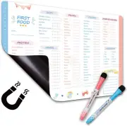 First Foods Tracker Fridge + Weekly Planner Schedule Board Family, Dry Erase Ac