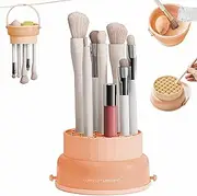 makeup brush cleaner makeup brush Cleaning mat, silicone makeup brush cleaners pad, 3-In-1silicone brush cleaner|dry, clean & store brush cleaning mat,multifunctional makeup brush storage canister