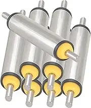 Conveyor Rollers Dia 25 38 50 60 MM- Galvanized Steel Conveyor Roller, Rail Roller Conveyor for Wood Conveyor Mower and Industrial Applications, Silver Set of 7(7 pcs 38mm/1.5",L 21.6"/550mm)
