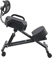 Adjustable Ergonomic Kneeling Chair with Breathable Back Support Leather Cushion for Improved Posture