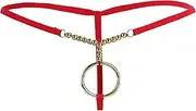 [Generic] Mens Low Rise Metal O-Rings T Back G-String Bikini Thongs Briefs Underwear