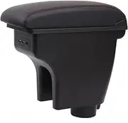 for Chevrolet Aveo T200 / T250 2002-2011 Rotatable Top Leather Center Console Storage Box Armrest Cup Arm Rest(Gray)