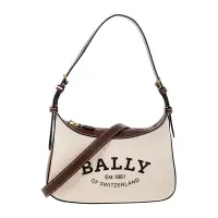 在飛比找Yahoo奇摩購物中心優惠-BALLY 新款Crystalia 米白帆布手提/肩背包