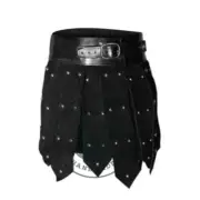 Handmade Genuine Lambskin and Suede Leather Kilt for Men | Gothic Punk Style