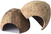2 PCS Natural Coconut Reptile Hideouts Lizard Coco Hut Hermit Crab Hut Aquarium