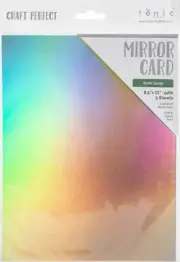 Craft Perfect Iridescent Mirror Cardstock 8.5"X11" 5/Pkg-Water Sprite