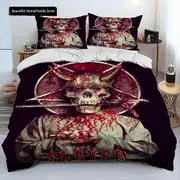 f874 Bed Sheets Slayer Heavy Metal Band Music Comforter Bedding Set,Duvet Cover Bed Set Quilt Cover Pillowcase,King Queen Size Bedding Set GiftBed Sh