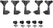 KAISH 5 String 3R2L 18:1 Sealed Bass Tuners Bass Guitar Tuning Keys Tuning Machine Heads for Ibanez/Yamaha Style Acoustic/Electric Bass Black