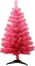 Ariv Pink Christmas Tree 0.6M/1.8ft Color Xmas Tree 90 PVC Tips Metal Stand Frame Deco Family Store Hotel Home Party Holiday Decoration Ornaments