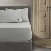 Ardor Bed 1000TC Fitted Combo Bedding Sheet Set w/Pillowcase Silver