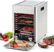 Electric Steak Broiler,1700W Commercial Multifunctional Oven,10-Tier Steak Grill Automatic Steak Smoker Broiler Oven with Timer,200-800℃ Adjustable Temperature, for Steak,Pizza,Grilled Fish