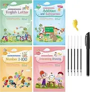 [ASIGN] Magic Ink Copybooks for Kids Reusable Handwriting Workbooks for Preschools Grooves Template Design and Handwriting Aid (4)