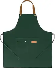 [Lengnuantazhi] 3 Pack Chef Apron Waterproof Adjustable with 2 Pockets for Men Women, Apron for Cooking Baking Restaurant