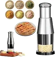 Stainless Steel Manual Garlic Press and Chopper - Easy to Use Multi-Functional Handheld Garlic Cutter (1)