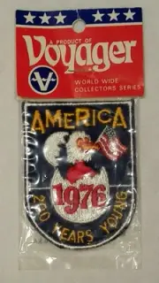 Vintage sew on colour cloth Badge/Patch America 1976 - 200 years young