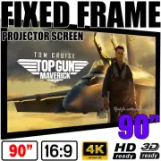 90" Inch Fixed Frame Aluminum Projector Screen 3D Home Theatre HD TV Projection