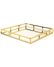 Classic Touch Square Mirror Tray