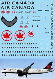 1/144 Water Decals for Airbus A220 - 300 Air Canada Livery TBD977