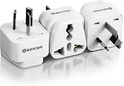 WEKSA Premium Travel Adapter with Universal Input, US, UK to Australia 3 Pin Power Plug with Safety Grounded Pin, White Type I AU Adaptor (Universal Port (3 Pack))