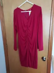 NWT Narciso Rodriguez Red Dress for Design Nation Size L long Sleeves MSRP 70.00