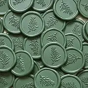 UNIQOOO Wax Seal Stickers - Rosemary Wedding Invitation Envelope Seal Stickers, 100 Pcs Self Adhesive Olive Green Stickers, Perfect for Invitation, Envelopes, Gift Wrapping, Christmas