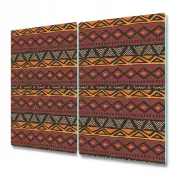 Glass Chopping Cutting Board Worktop Saver Ethnic African design large 2x30x52