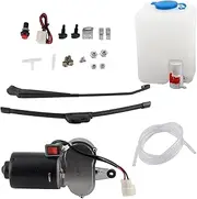 Electric Windshield Wiper Assembly Kit Motor Blade Arm Water Spout Pot Hose for UTV Windshield Wiper Set Electric Wiper Kit