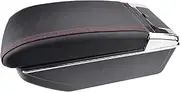 Dual Layers Armrest Rest Center Console Storage Box Leather, for Mazda, CX-3 2015-2018 2016 2017 CX3 CX 3 Car Armrest Double-Layer Storage Box(Red Thread)