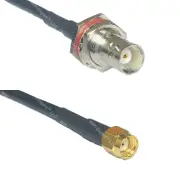 RFC195 BNC FEMALE BIG BULKHEAD to RP-SMA MALE Coax RF Cable USA-Ship Lot