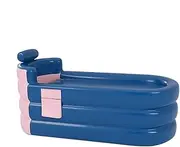 Inflatable Bath Tub | Foldable Family Bathroom SPA Tub | Portable Ice Pod Cold Tub Soaking Bathing Tub with Headrest Lumbar Support Side Storage Pocket for Adults Family SPA Tub