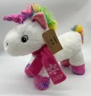 Petsmart 2019 Wish White Pink Rainbow Unicorn Squeaker Pet Toy Plush