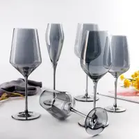 在飛比找ETMall東森購物網優惠-灰色水晶玻璃紅酒杯歐式高腳杯無鉛水晶玻璃杯家用香檳葡萄酒杯