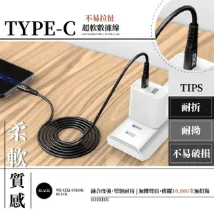【充充電】Type-C對Type-C超軟數據線(快充線 充電線 傳輸線 數據線 手機線)