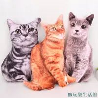 在飛比找蝦皮購物優惠-50cm 仿真3D貓咪抱枕 橘貓/美短條紋/灰色英短 靠腰枕