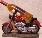 Wine Bottle Holder and/or Decorative Sculpture Easy Rider Motorcycle NEW