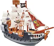 The Dreidel Company Detailed Pirate Boat Ship Adventure Playset, Pirate Fun Toy, Party Favors, 10"