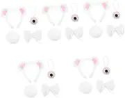 [LIFKOME] 5 Sets Bear Ear Headband and Tail Set Cosplay Animal Ear Headband Girls Dress up Plush and Plastic Party-friendly