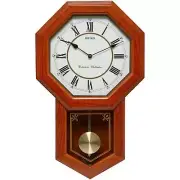 NEW Seiko Raeburn Wooden Pendulum Chiming Wall Clock, 54cm