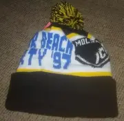 Molson Ice Polar Beach Party Beer beanie knit cap w ball Hat Churchill Canada 97