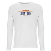 Back To The Future Outatime Plate Men's Long Sleeve T-Shirt - White
