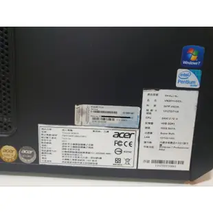 電腦主機：Acer Veriton M2610作業系統:Win7 Pro-64位元正版CPU：Intel Pentiu