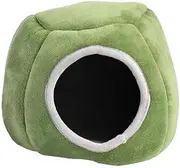 Cozy Soft Plush Tent Bed for Small Animals - Ideal Hideout Cave for Guinea Pigs, Hamsters, Bunnies, Chinchillas, Ferrets & More - Warm Comfort Shelter in Grey/Green
