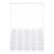 Prewound Sewing Bobbin Thread Set of 25pcs with Storage Plastic Case, White
