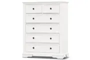 Divano Celosia Tallboy 6 Chest of Drawers Solid Acacia Wood Bed Storage Cabinet - White