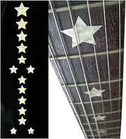 Inlaystickers Fret Markers for Guitars & Bass - Everly Brothers Stars - White Pearl F-093EB-WT