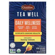 Celestial Seasonings, Tea Well, Daily Wellness, Organic Honey Lemon, Caffeine Free, 12 Tea Bags, 0.6 oz (18 g)